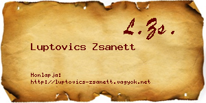 Luptovics Zsanett névjegykártya